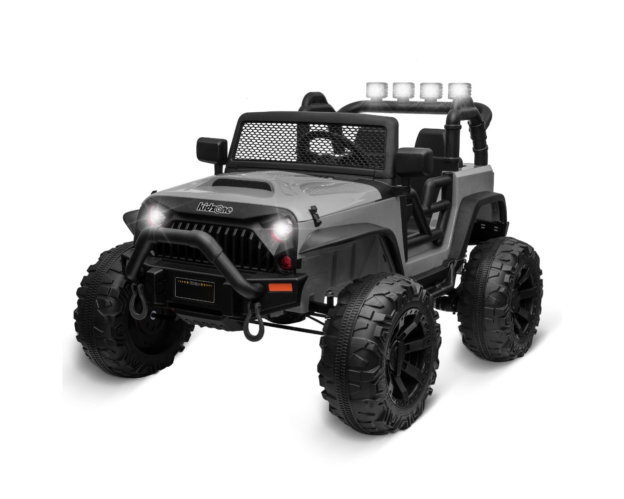 12V Kids Ride On Truck with Parent Remote Control Electric Battery Powered Toy Car with Spring Suspension Adjustable Speed LED Lights and Horn