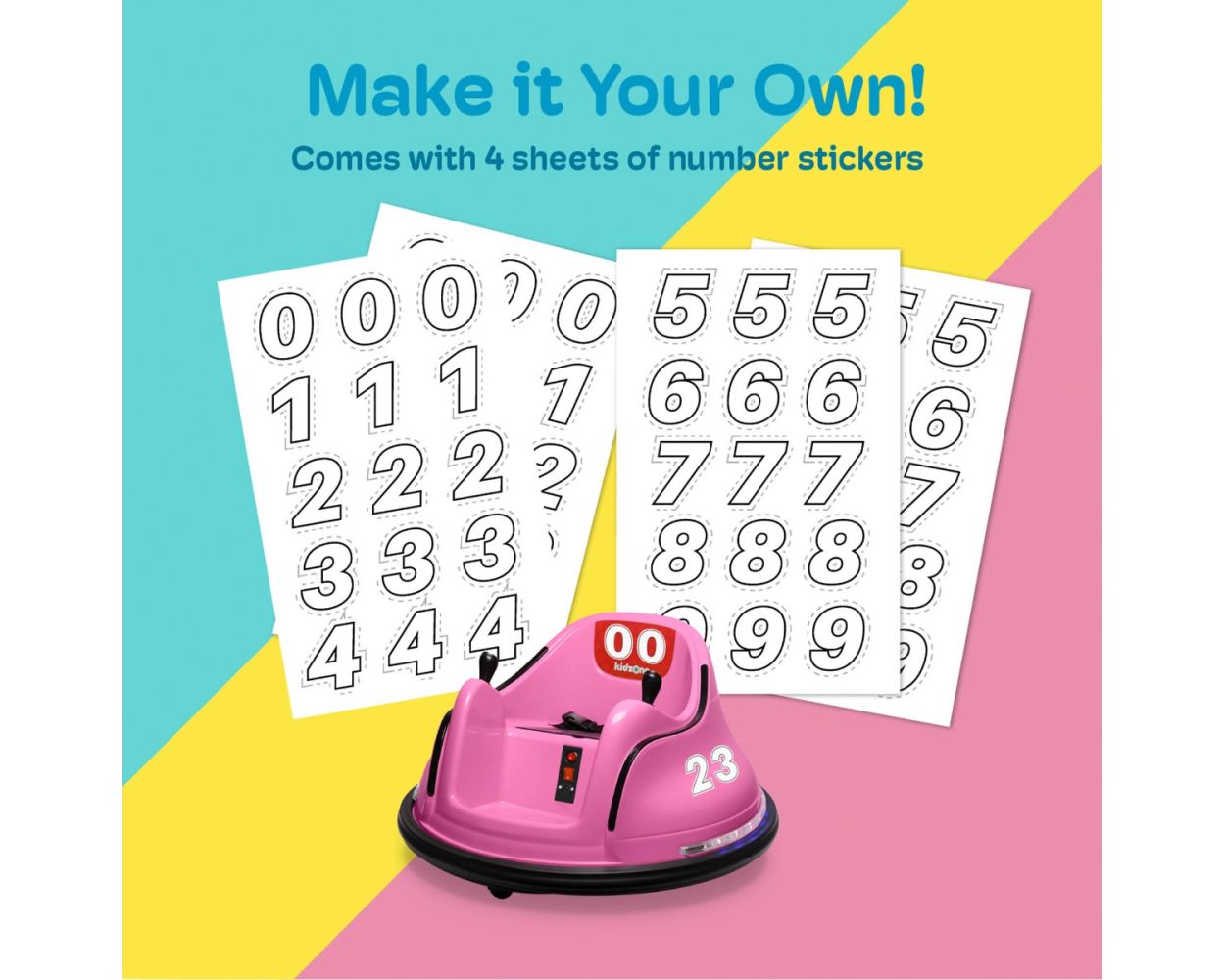 Kidzone 6V Electric Ride-On Bumper Car for Toddlers, 360° Spin