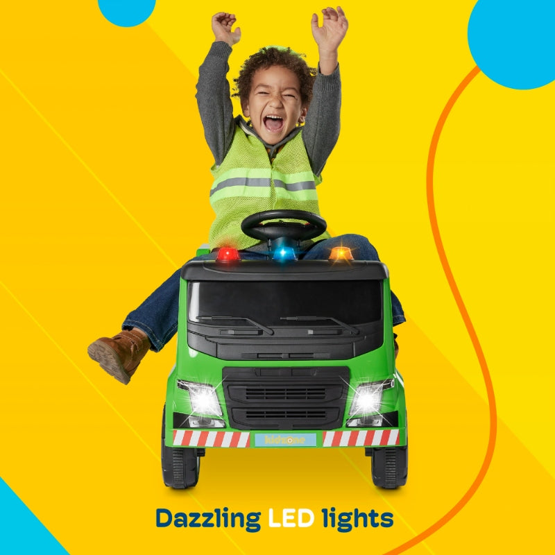 6V Recycling Garbage Truck Electric Ride On Toy with LED Lights for Toddler Kids