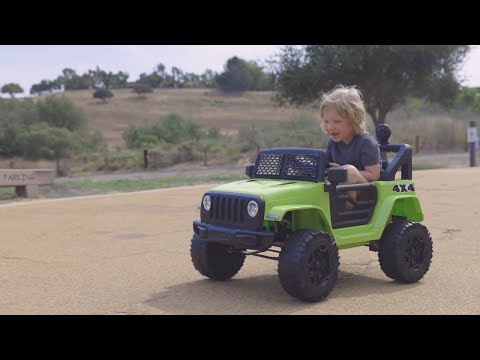 12V Power Wheels Ride-On Truck for Kids with a DIY License Plate