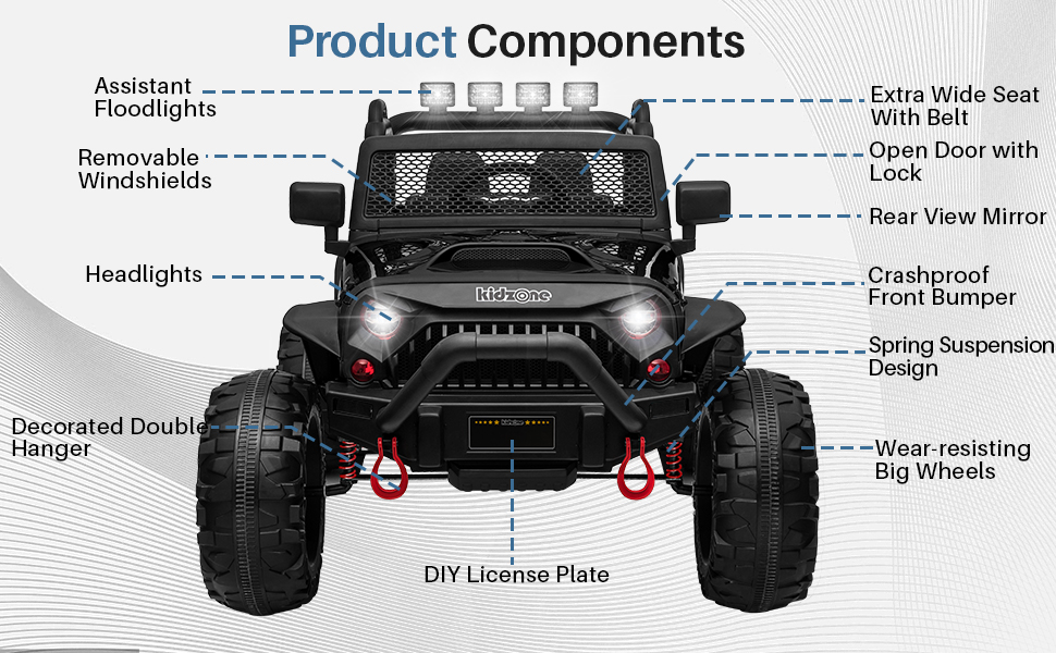 Kidzone 12V Truck Product Components